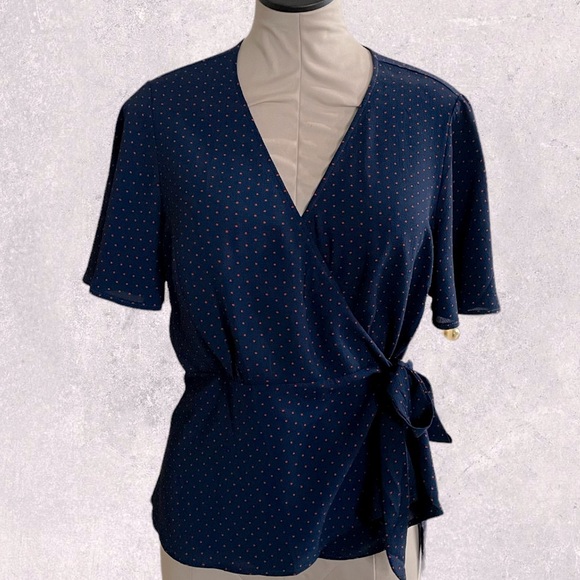 meraki Tops - Navy Wrap Top